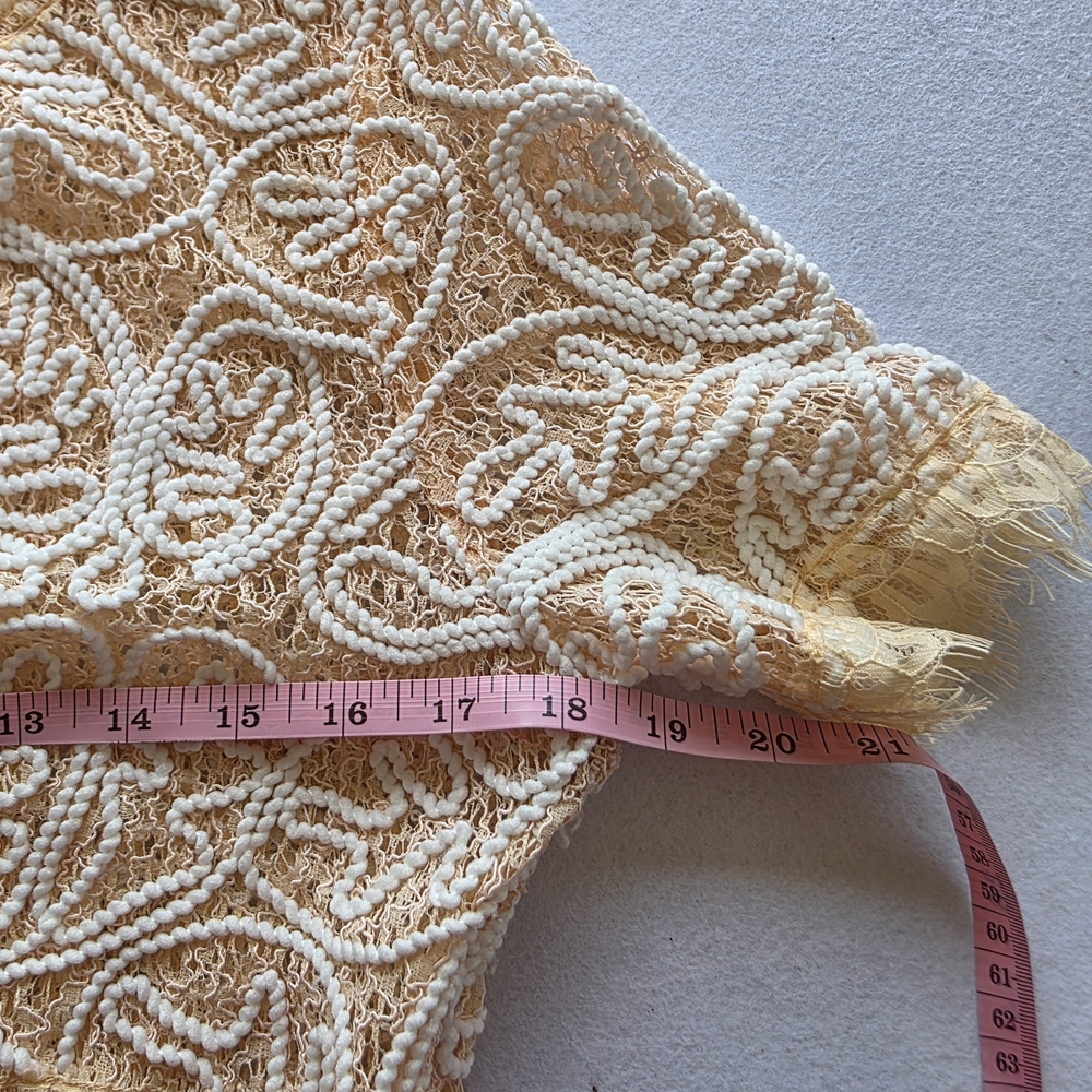 Luxxel Beige Peach and White Embroidered Crop Top - Picture 2 of 9